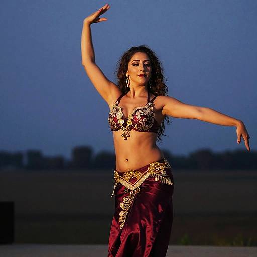 Captivating Maroon Belly Dancer Outfit