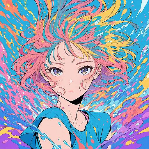 Vibrant Water Girl Masterpiece Artwork