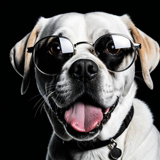 Serious Dog Wearing Silver Round Glasses