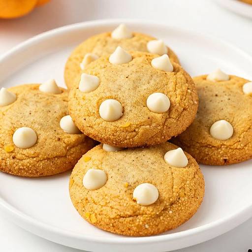 Golden Pumpkin Cookies with White Chocolate