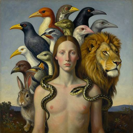 Surreal Hybrid Creature Oil Painting