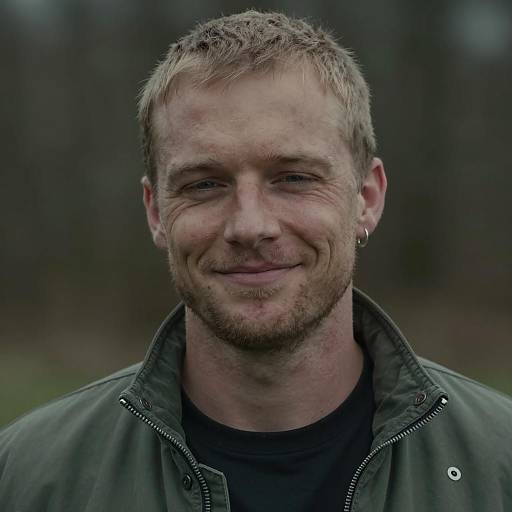 Smiling White Man in Green Jacket