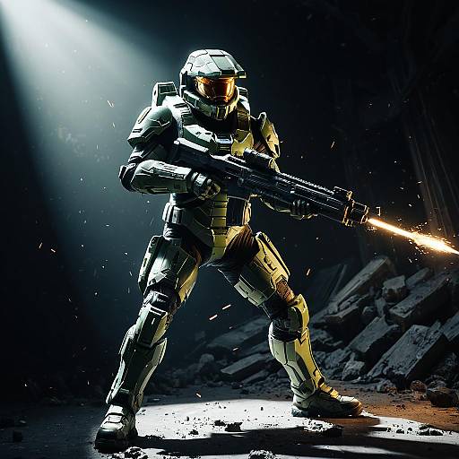 Elite Space Marine Firing in Battlefield