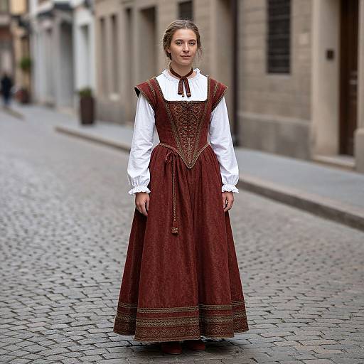 Woman in Medieval English Dress