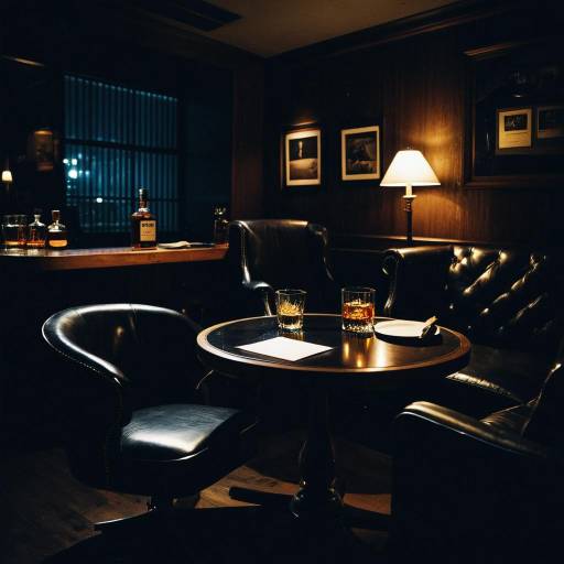 Dimly Lit Jazz Lounge with Whiskey