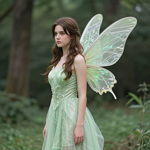 Realistic Sparkly Green Tinkerbell Fairy