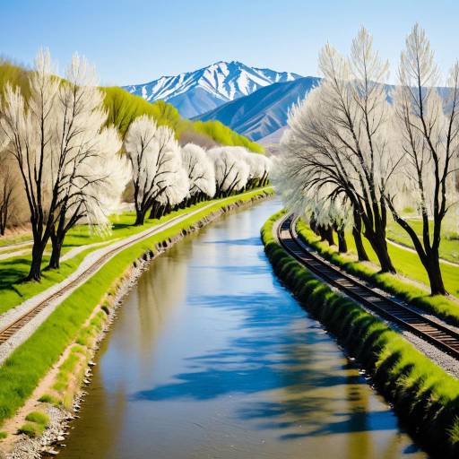Impressionist Landscape of River Contrast