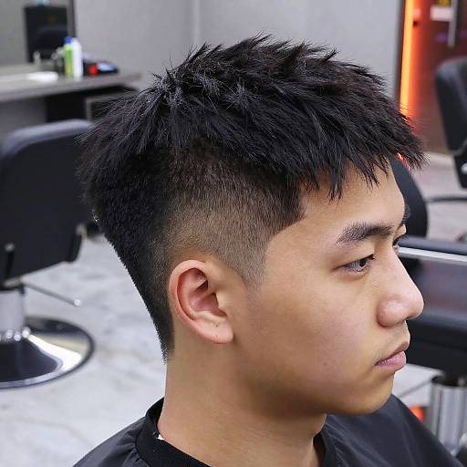 Asian High Fade Haircut Portrait