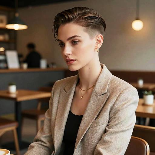 Female Fashionista with Slick Back Fade