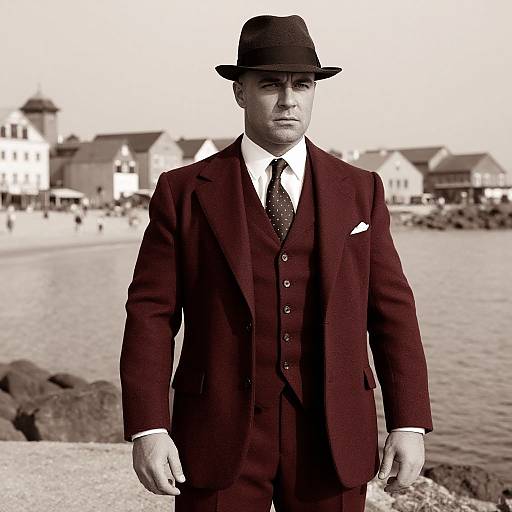 Vintage 1940s Man in Sepia Tone