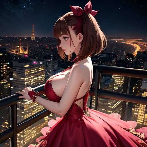 Aesthetic Nighttime Portrait of Ochako Uraraka