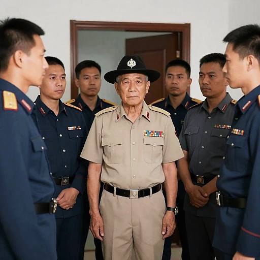 Senior Officer with Team in Uniform