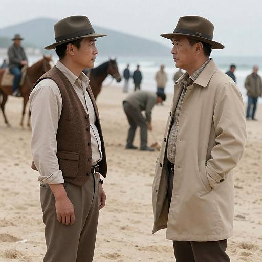 Two Men Engaged in Serious Conversation