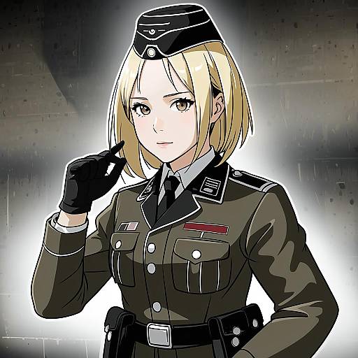 Illustration of Mp40 (girls' frontline), girls' frontline in the style of Mark gavatino