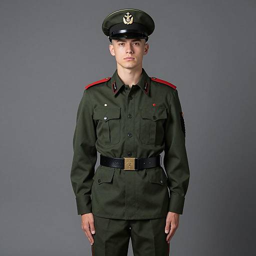 Realistic Army Uniform Portrait of Soldier
