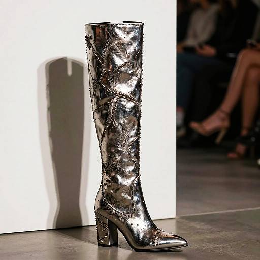 Avant-Garde Metallic Tall Boots