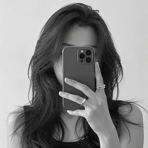 Black-and-White Mirror Selfie