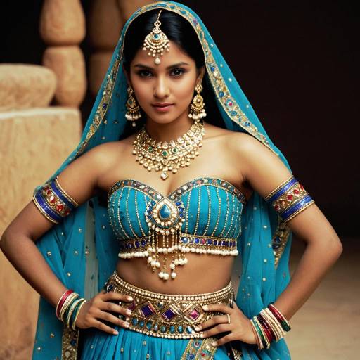 Elegant Ghoomar Dance Costume with Jewelry