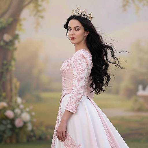 Regal Woman in Ethereal Garden