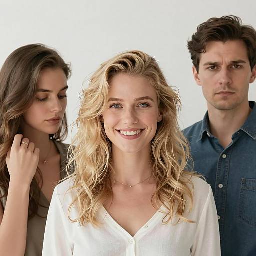 Candid Group Portrait with Diverse Expressions