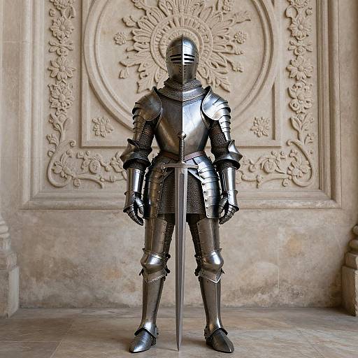 Woman Knight in Ornate Armor