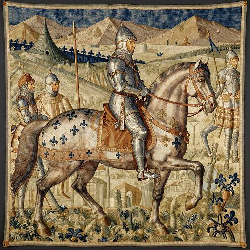 Medieval Knight on Decorated Steed