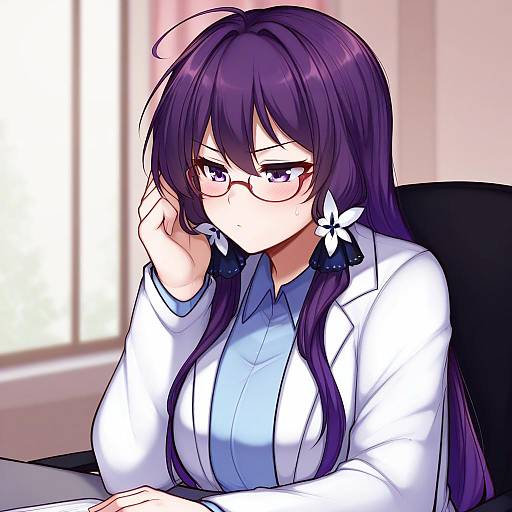 Illustration of Asakura rikako, touhou in the style of Panqlao