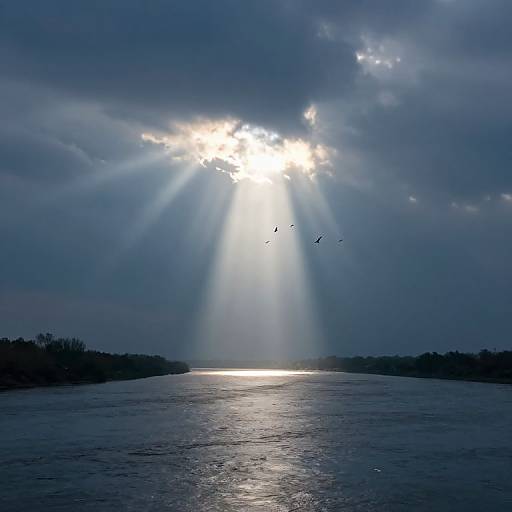 Luminous Beam Over Endless River