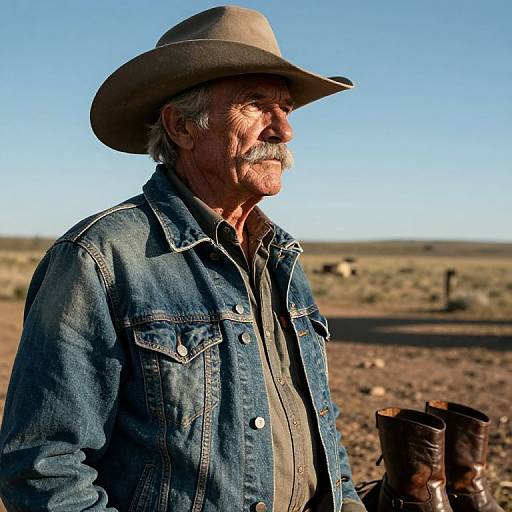 Portrait of Weathered Cowboy Wisdom