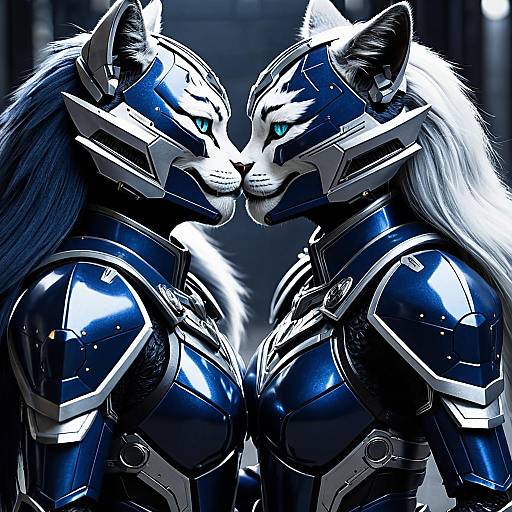 Feline Mecha Warriors Close-Up