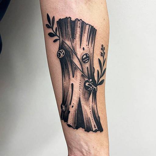 Abstract Tree Bark Tattoo Design