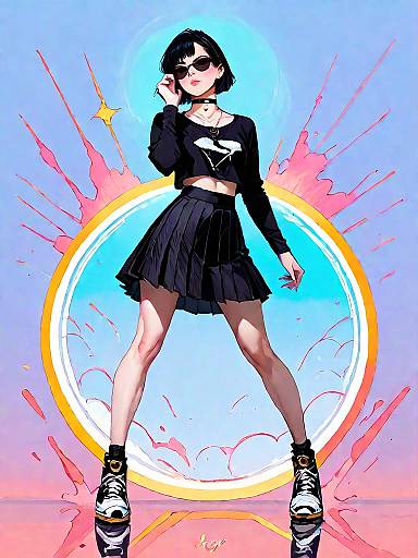 Fashionable Woman in Casual Chic Outfit