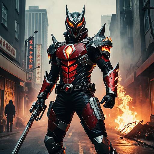 Demonic Monster Kamen Rider Gunslinger in Urban Chaos