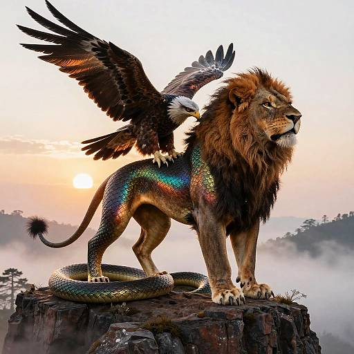 Epic Chimera on Misty Cliff