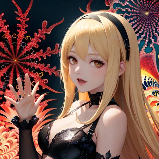 Dynamic Misa Amane Portrait in Gothic Style