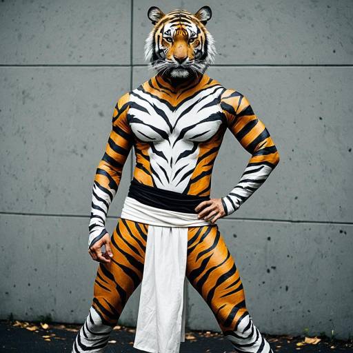 Tiger Stripe Body Paint Cosplay