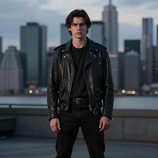 Cinematic Young Man in Urban Setting