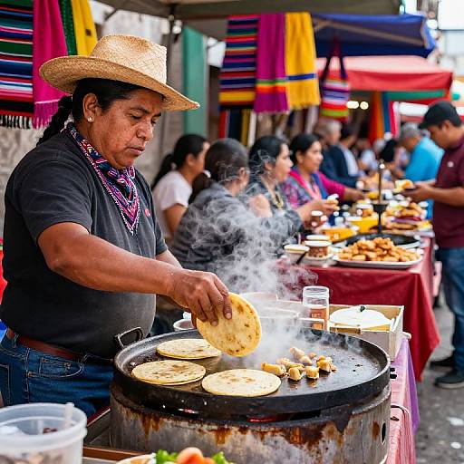 Vibrant Mexican Street Market Scene
