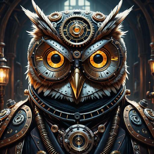 Elegant Steampunk Owl Portrait Illustration Elegant Steampunk Owl Portrait Illustration