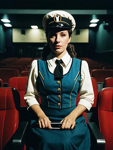 Woman in Cinema Usherette Costume
