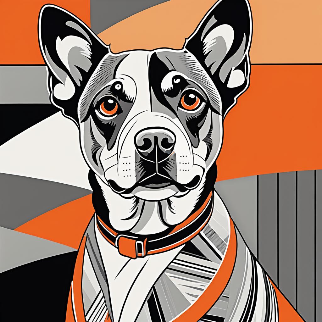 Picasso-Style Dog Illustration for Shutterstock