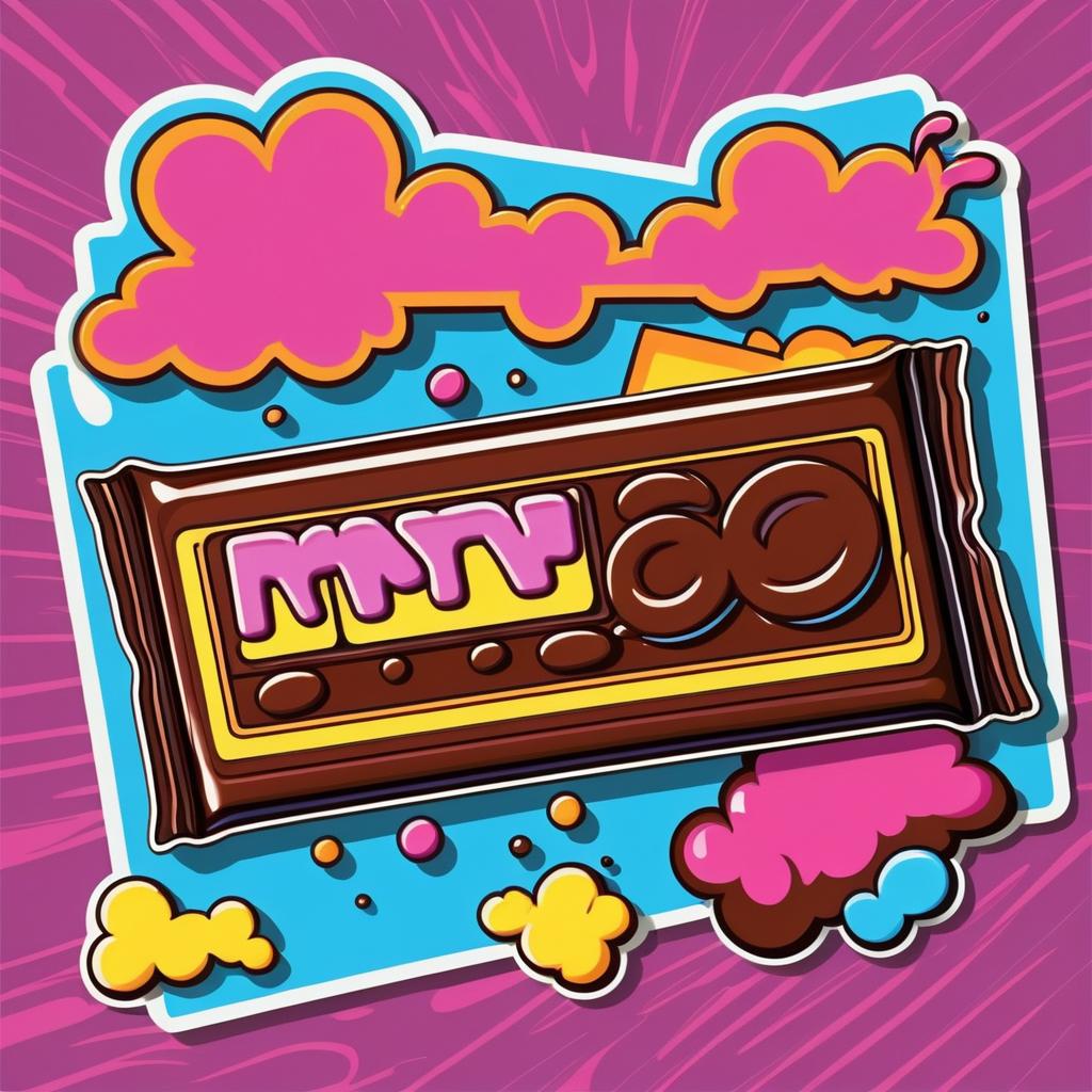 Vibrant Chocolate Bar Pop Art Sticker