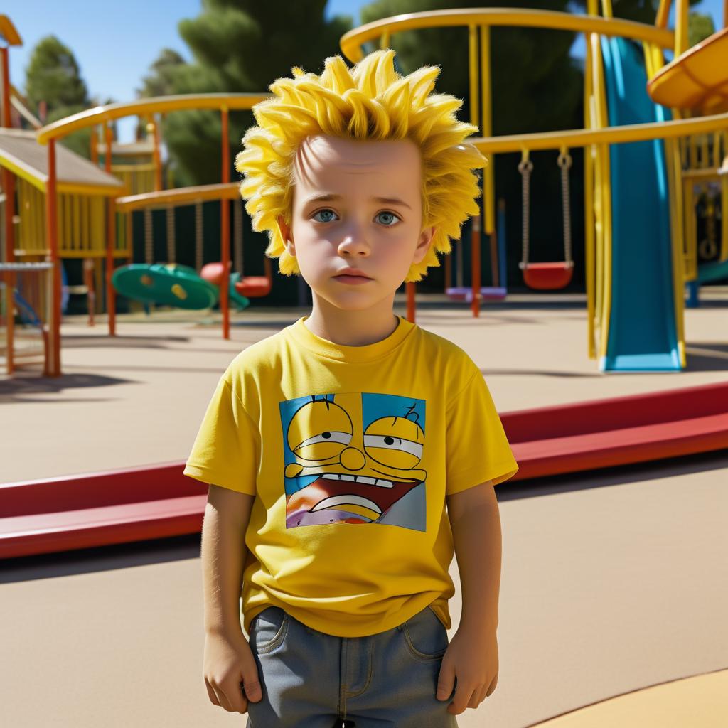 Lost Bart Simpson in a Playground Scene