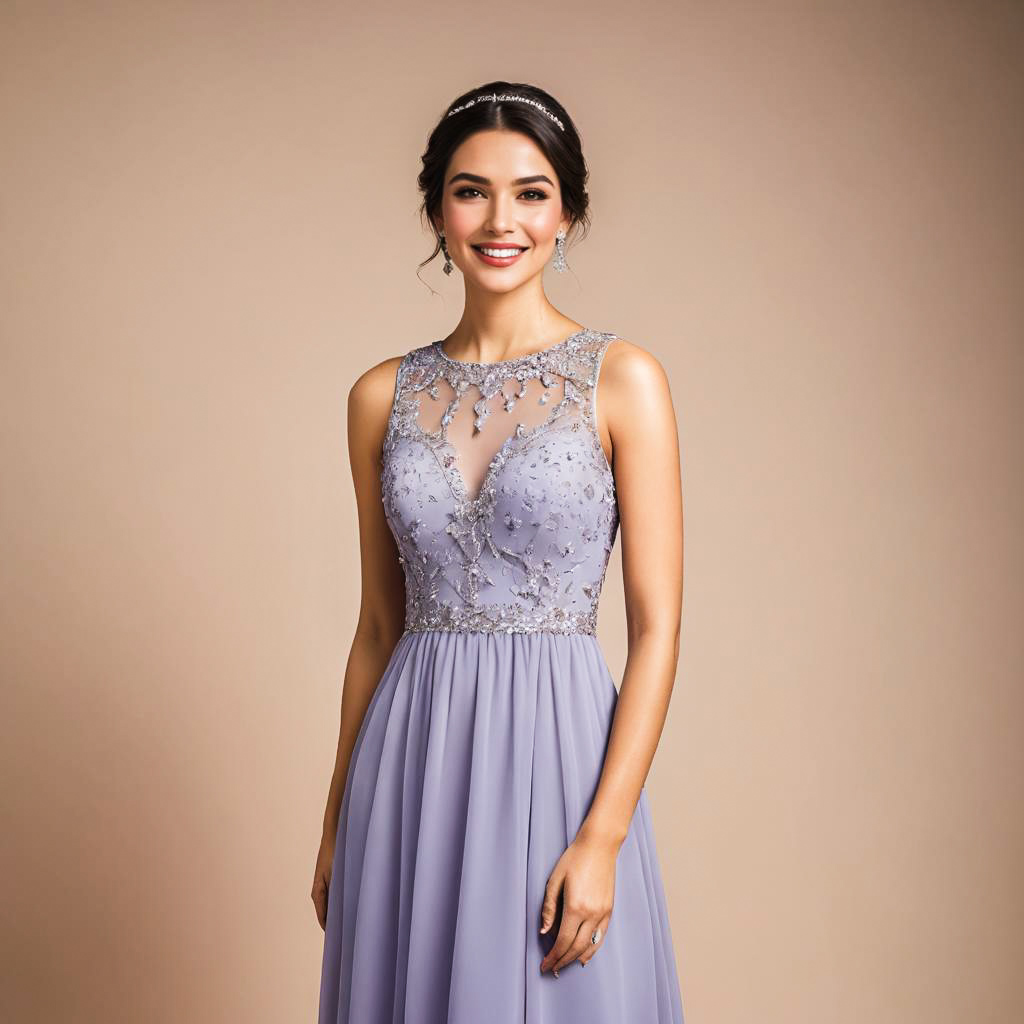 Cheerful Bridesmaid in Elegant Studio Shoot