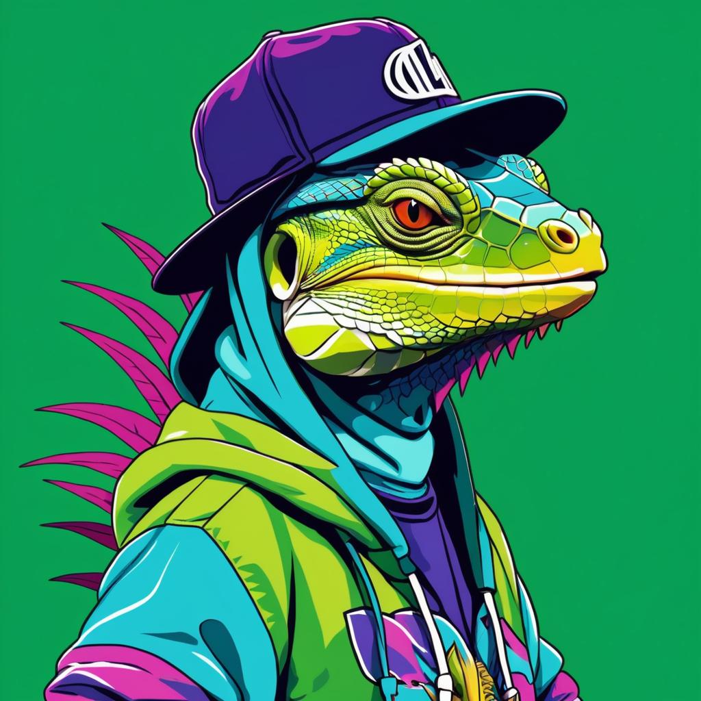 Iguana Rapping in Style and Swagger