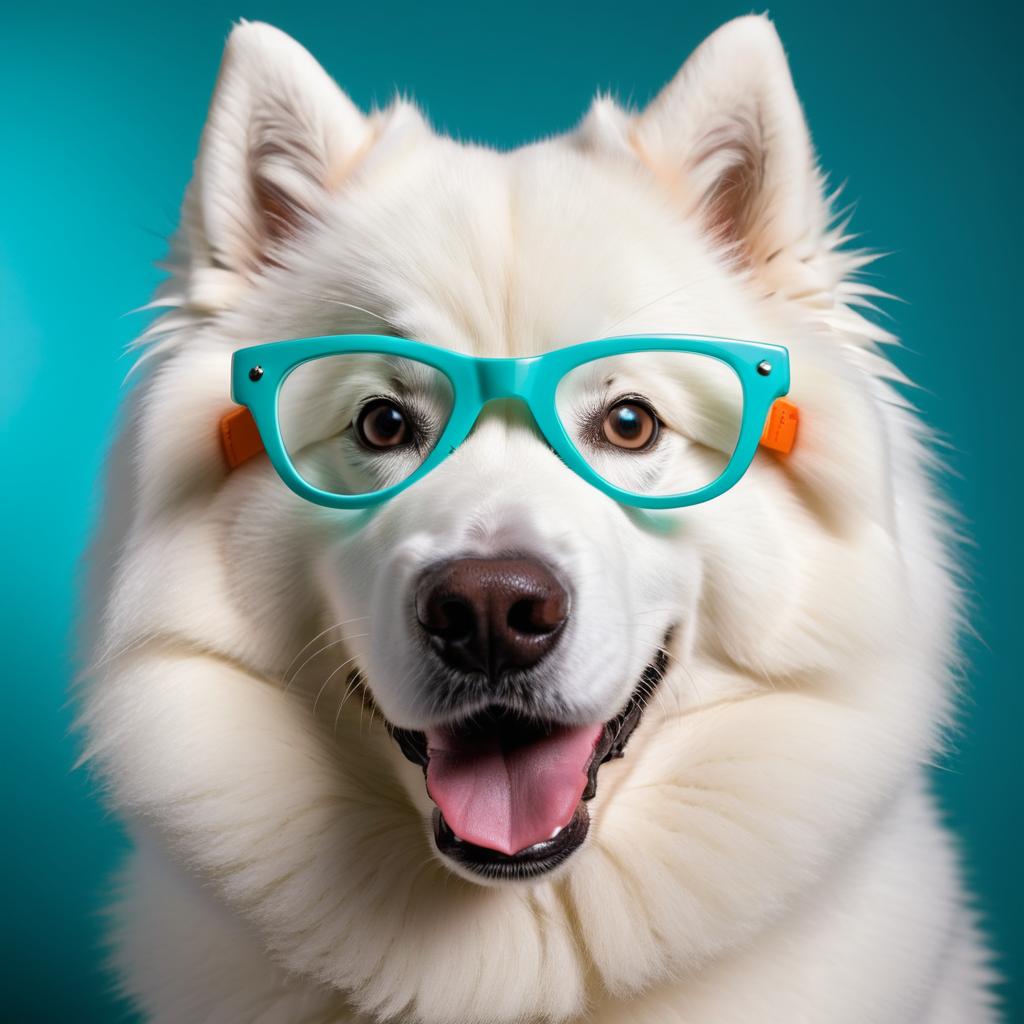 Goofy Oversized Samoyed in Studio