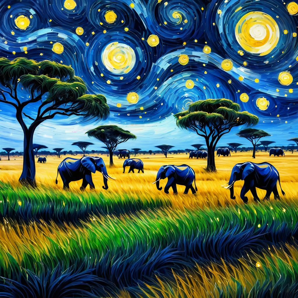 Starry Night Over African Savanna