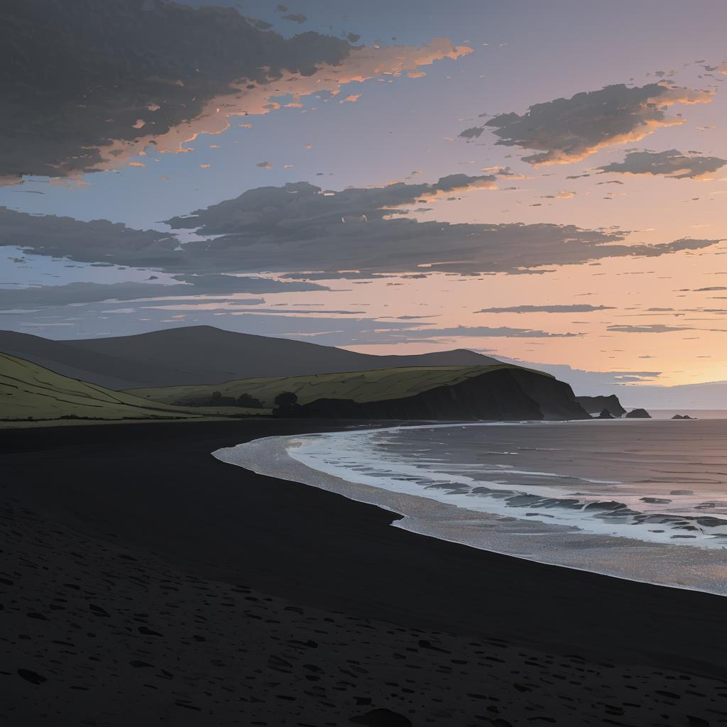 Stunning Black Sand Beach Landscapes