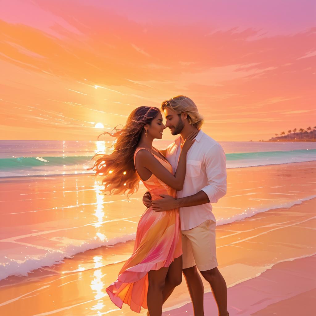 Serene Sunset Embrace on the Beach