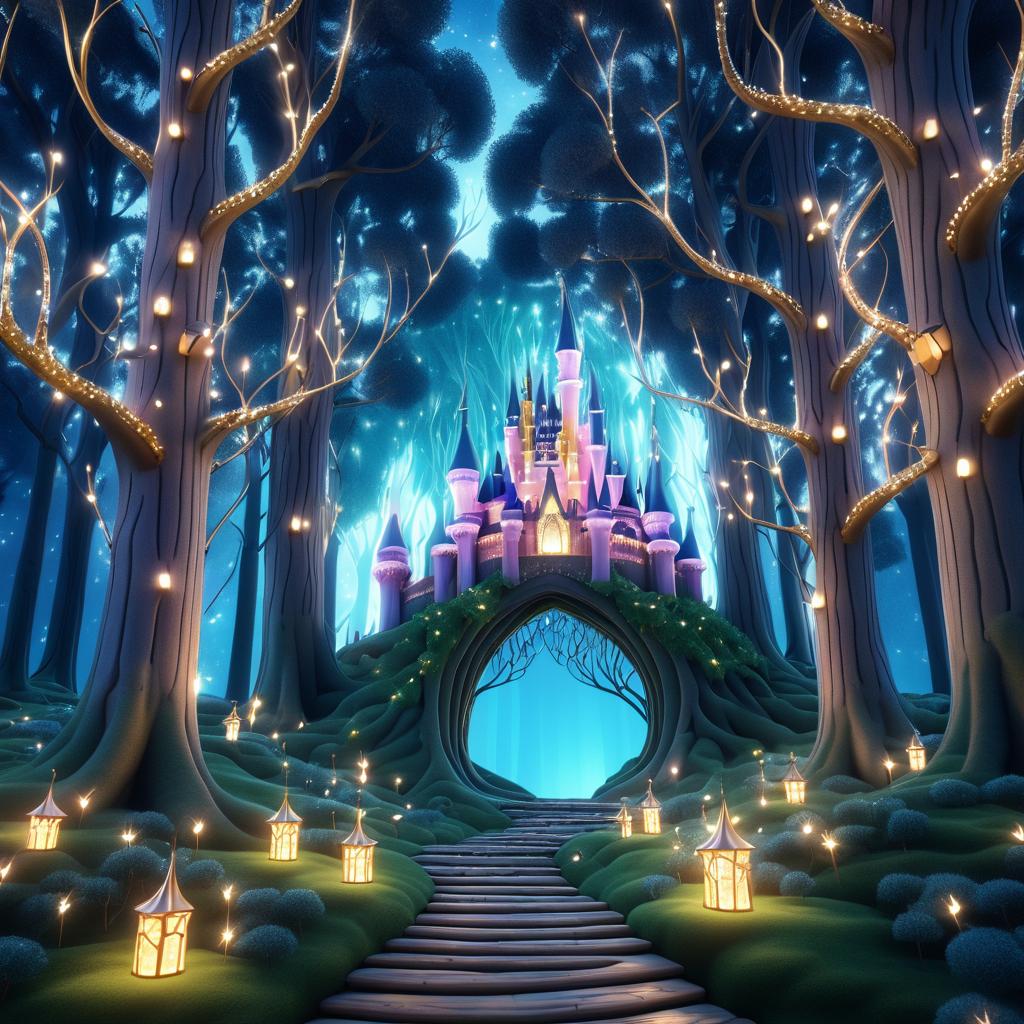 Magical 3D Enchanted Forest Scene